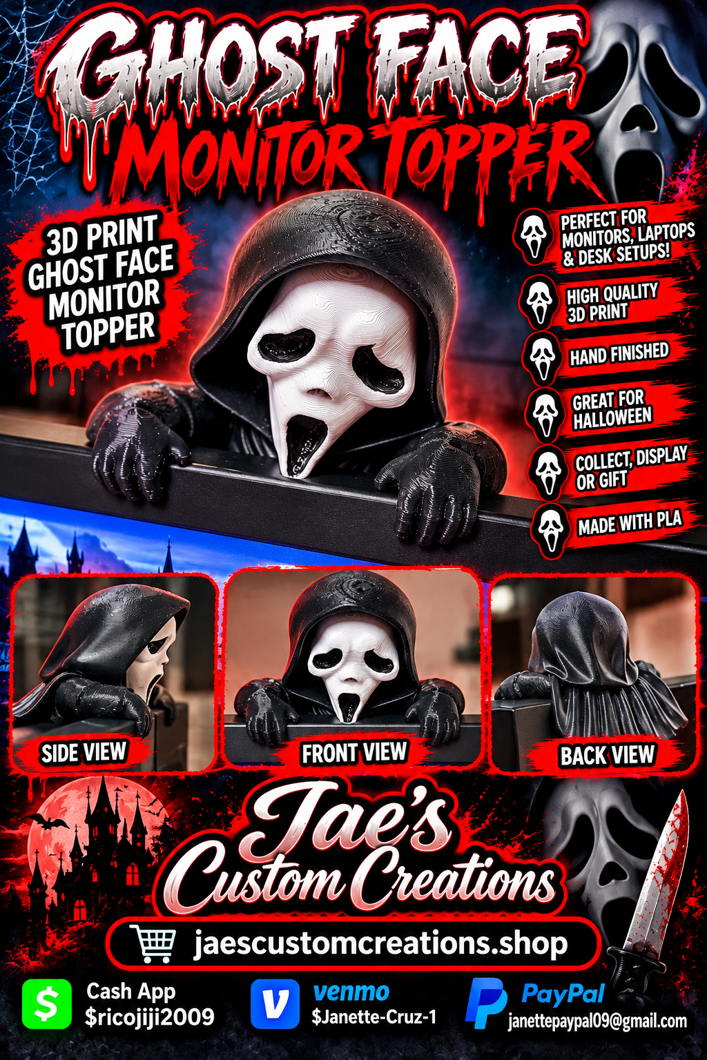 Ghost Face Monitor Topper
