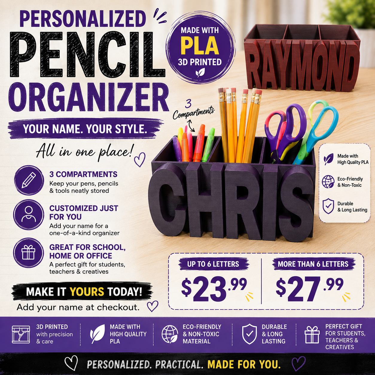 Personalized Pencil Organizer