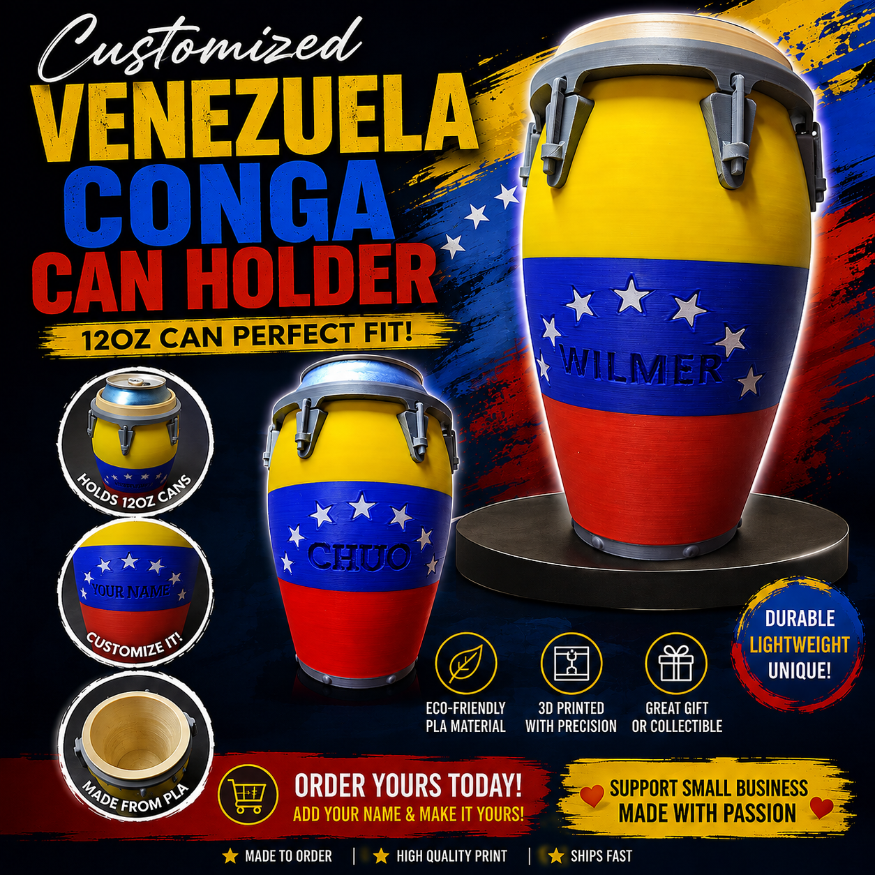 Venezuela Conga Can Holder